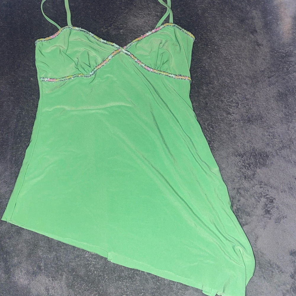 Wet seal slanted mint green sparkly top